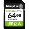 Image de Kingston Cartes mémoire SD Canvas Select Plus 64Go SDXC Gen3 100MB/s C10 UHS-I U1 V10-SDS3/64GB