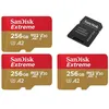 Image de Lot de 3PCS Carte Mémoire Micro SDXC SanDisk Extreme 256 Go Classe 10, U3, V30 jusqu'à 190Mb/s écritures 130Mb/s carte microSDXC