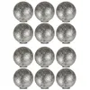 Image de Lot de 12 boule tissu argenté décoratif suspendu pour fête, christms guirlande ornement, boule brillant et scintillant - Diamètre 6 cm -JUANIO-