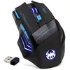 Image de Zelotes 2,4 GHz Souris Sans Fil Professionnel, 7 Boutons 2400 dpi LED Bleue Optique Gaming Mouse Souris Gamer pour Ordinateur Portable, PC, Mac, Ordinateur Portable (Noir)