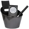 Image de Harvia Black Steel Set d'accessoires pour Sauna avec Seau et louche, Thermo-hygromètre en Acier Inoxydable Noir