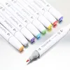 Image de Kit de 80 Feutres Marqueur Huile-alcool Double 1mm-6mm 80 Couleurs Graphique + Sac de Crayon pour le design de mode Blanc