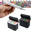 Image de Kit de 80 Feutres Marqueur Huile-alcool Double 1mm-6mm 80 Couleurs Graphique + Sac de Crayon pour général Noir