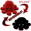 Image de Poulpe en peluche réversible BOLAKER 20cm, Noir rouge