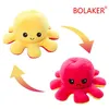 Image de Peluche douce pieuvre réversible BOLAKER® 20cm,Jaune + rouge