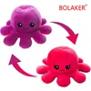Image de Peluche douce pieuvre réversible BOLAKER® 20cm, Violet et rouge