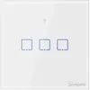 Image de Sonoff Interrupteur mural WiFi Interrupteur mural T1EU3C TX 3 canaux, Bouton + interrupteur, Blanc