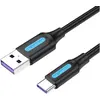 Image de Vention Câble USB 2.0 A vers USB-C 5A CORBD 0.5m Noir Type PVC (0.50 m, USB 2.0, 100 W), Câble USB