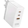 Image de Vention Wall charger,, FEGW0-UE, 2xUSB-C, USB- A, 100W/100W/30W, GaN (white) (100 W, 2 ports), Chargeur USB, Blanc