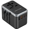 Image de Vention, Adaptateur de voyage, FJFB0 GaN 2xUSB-C 2xUSB-A Adaptateur universel de voyage 65W (noir)
