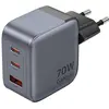 Image de Vention GaN USB-C+C+A 70W Charger (Gray) (70 W, 3 ports), Chargeur USB, Gris