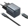 Image de Vention GaN USB-C 20W Charger + USB-C-L 1m Cable (Gray) (27 W, 1 portion), Chargeur USB, Gris