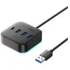 Image de Vention Hub USB 3.0 - 4 ports : 3 x USB-A + 2 x USB-C RGB, 0,25 m (noir) (4 ports), Station d'accueil + hub USB, Noir