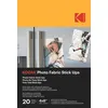 Image de Pack de 20 feuilles de papier photo autocollant Kodak Photo Fabric Stick Ups 10 x 15 cm finition mate