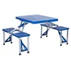Image de Table de camping 4 personnes avec banc - Pliable - Bleu