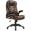 Image de Fauteuil de bureau direction pivotant massant chauffant électrique revêtement synthétique chocolat