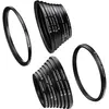 Image de K&F Concept 18pcs Filter Ring Adapter Set, Camera Lens Filter Metal Stepping Rings Kit (9pcs Step + 9pcs Step Do (Adaptateurs de filtre), Filtre photo : accessoires, Noir