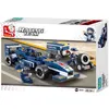 Image de Sluban Racing Team : voiture de course bleue (M38-B0351)