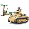 Image de Jeu de construction brique emboitable Sluban wwii 2ème guerre mondiale tank allemand petit modèle armé militaire m38 b0691 soldats articulés