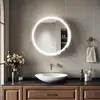 Image de SIRHONA Armoire de Toilette Miroir, Armoire Murale avec Éclairage LED et Prises de Courant, Trois Températures de Couleur Réglables, 60 x 60 x 14cm