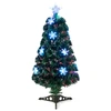 Image de CostwaySapin de Noël Artificiel 90 cm avec Lumières LED et Pied Arbre de Noël en PVC plastique métal avec flocon de neige, Vert