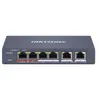 Image de Hikvision DS-3E1106HP-EI - Commutateur - intelligent - 3 x 10/100 (PoE+) + 2 x 10/100 (liaison montante) + 1 x 10/100 (Hi-PoE) - de bureau - High PoE / PoE+ (60 W)