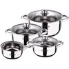 Image de San Ignacio Topfset Cassel SG8172 Silberfarben Edelstahl, Poêle + casserole, Argent