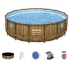 Image de Piscine tubulaire Power Steel SwimVista avec hublots ronde 4,88 x 1,22 m - Bestway
