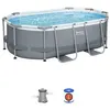 Image de Kit Piscine hors sol tubulaire - Steel Pro MAX  - 305 x 200 x 84 cm - Ovale (Livrée avev filtre a cartouche et 1 cartouche)