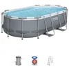 Image de Kit Piscine hors sol tubulaire - Steel Pro MAX  - 427 x 250 x 100 cm - Ovale (Avec filtre a cartouche, 1 cartouche et échell