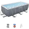 Image de Kit Piscine hors sol tubulaire BESTWAY - Steel Pro Max - 412 x 201 x 122 cm - Rectangulaire (Filtre a cartouche, échelle, 1 cartouch