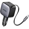 Image de Ugreen Chargeur rapide pour voiture Nexode- Retractable Cable, Adaptateur pour véhicule, Gris
