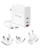 Image de HyperJuice - Adaptateur secteur - technologie GaN - 140 watt - Power Delivery 3.1, QC 3.0 - 3 connecteurs de sortie (USB, 2 x USB-C) - blanc