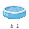 Image de Piscine gonflable autoportante bleue BESTWAY   Diamant   300 x 76 cm - piscine hors sol autostable ronde avec filtre à cartouche et 1 cartouche incluse
