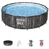 Image de Piscine Hors-sol Tubulaire Bestway Steel Pro Max Imitation Bois 427x107 cm Épurateur à Cartouche de 3 028 L/H Bâche et Échelle