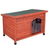 Image de Niche Woody pour chien taille M - Toit plat et porte en plastique