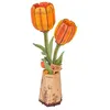 Image de Puzzle 3D en bois Rowood Tulipes orange