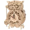 Image de 3D puzzle Hibou Horloge Pendule Mécanique Artisanat en Bois 161 pièces