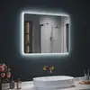 Image de SIRHONA Miroir LED Salle de Bain 80x60cm Miroir Lumineux Salle de Bain avec Eclairage Intégré Anti-buée