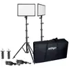 Image de Ledgo E268CII LED Panel Bi-Color Studiokit (2 lampes/2 trépieds/sac) (Lumière vidéo), Lumière continue, Noir
