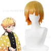Image de Cheveux mi-longs pour hommes d'or Perruques Parti-accueil Anime Cosplay Demon Slayer-Agatsuma Zenitsu
