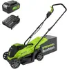 Image de Greenworks, Tondeuse à gazon, gd24lm33K4 (Fonctionnement sur batterie)