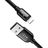 Image de cable usb 3en1 baseus three primary colors micro usb / lightning / usb-c nylon tresse 3.5a 1.2m noir (camlt-bsy01)