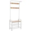 Image de Portemanteau sur pied VASAGLE Hauteur 183 cm, Métal, Crème HSR40W