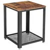 Image de Table d'Appoint VASAGLE avec Structure en Métal Brun Rustique LET41X
