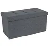Image de Pouf de Rangement Songmics 76 x 38 x 38 cm Max de 300 kg Tissu Gris foncé LSF47K