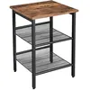 Image de Table d'appoint carré 2 étagères - Naturel fonce