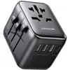 Image de Joyroom Adaptateur de voyage multifonction Type-C+3USB-A Convertisseur de chargeur de puissance 17W (17 W, 4 ports), Chargeur USB, Noir
