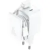 Image de Joyroom Cordon de charge Micro-USB, 3m, rond, couleur noir (45 W, 2 ports), Chargeur USB, Blanc