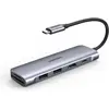 Image de Ugreen Hub USB-C 6in1 (USB-C, 6 ports), Station d’accueil + hub USB, Argent
